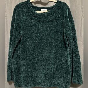 Women's Dark Green/Teal Crew-Neck Sweater